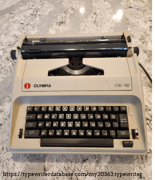 1984 Olympia CE-12 electric typewriter front view