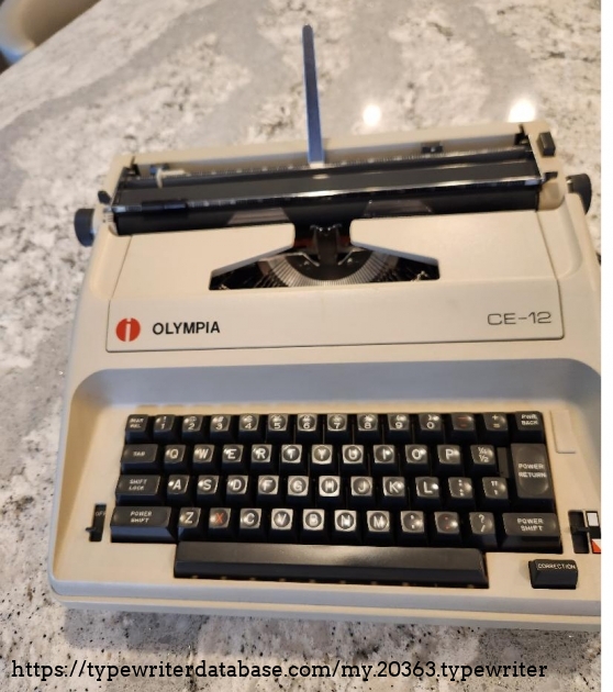 1984 Olympia CE-12 electric typewriter front view