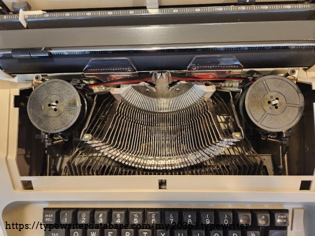 1984 Olympia CE-12 electric typewriter basket view