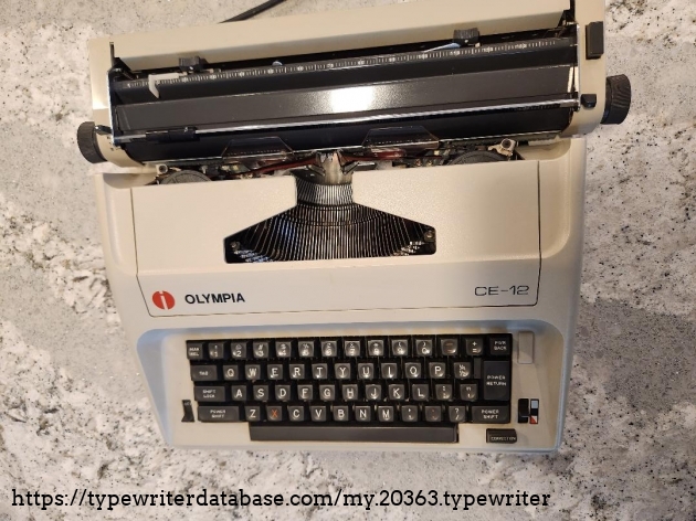1984 Olympia CE-12 electric typewriter top view