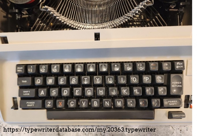 1984 Olympia CE-12 electric typewriter keyboard view