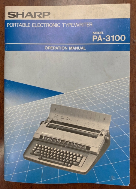 Sharp "PA-3100" included manual...