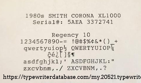 1980s Smith Corona XL1000 Regency 10 Canadian English