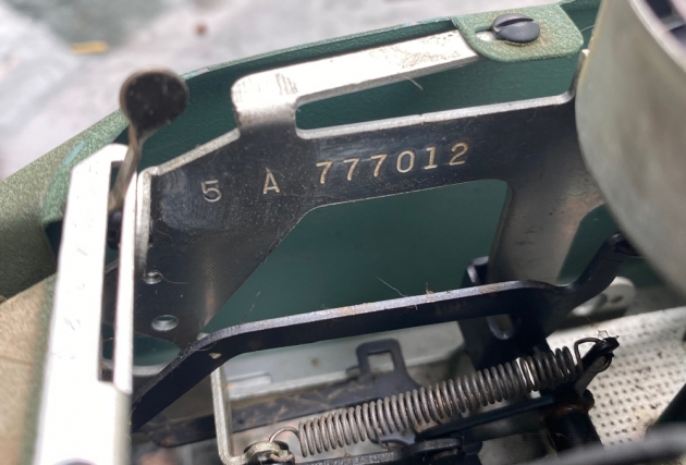 Smith Corona "Sterling" serial number location....