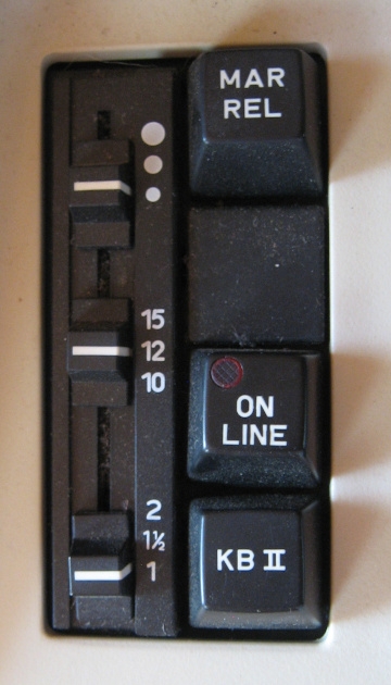 Function keys and switches on the left.
