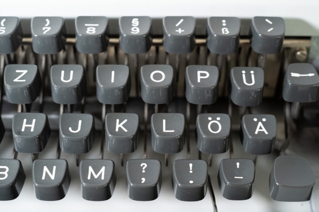 Right side of the keyboard with German layout.