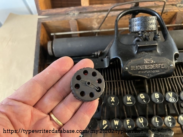 1894 Blickensder5 with # 20 Element (ELite) in Typewriter and #322 Element (Pica) in hand  pre cleaning seller photo