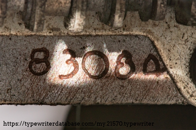 Serial number is on the bottom of the typewriter.