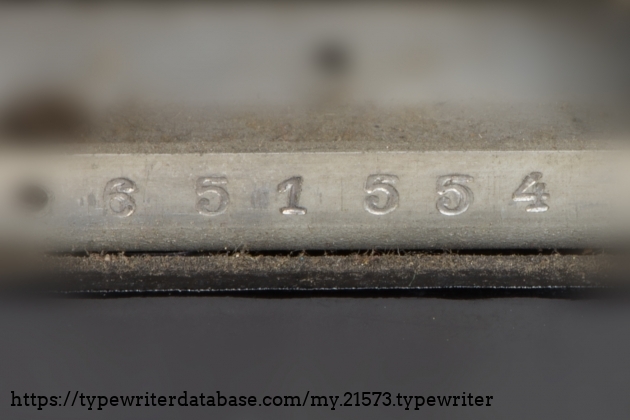 This is the serial number, it's on the bottom of the typewriter