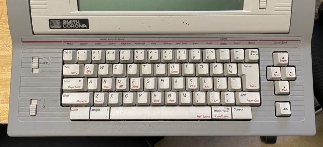 Smith Corona "PWP2500" from the keyboard...
