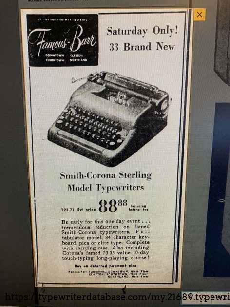 Newspaper ad from 1959.