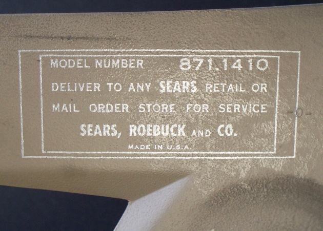This notice is stamped under the cover. “Always refer to the model number and the serial number in all communications concerning the machine,” says the manual.