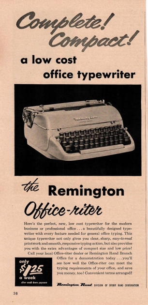 1958 Remington Office-Riter magazine ad