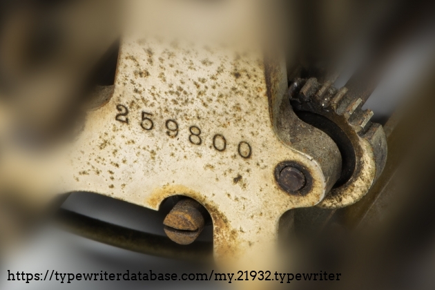 The serial number is placed also on many other parts of the typewriter, at least in 4 places, also here under the carriage, for example. I think it was to prevent the typewriter to be stolen.