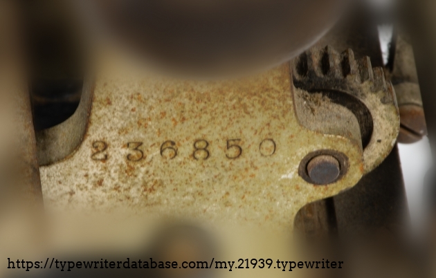 The serial number is placed also on many other parts of the typewriter, at least in 4 places, also here under the carriage, for example. I think it was to prevent the typewriter to be stolen.