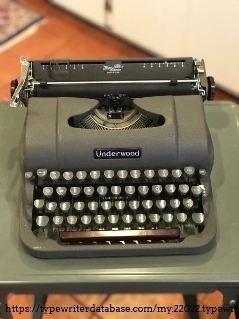 front view of the Underwood Finger-Flite