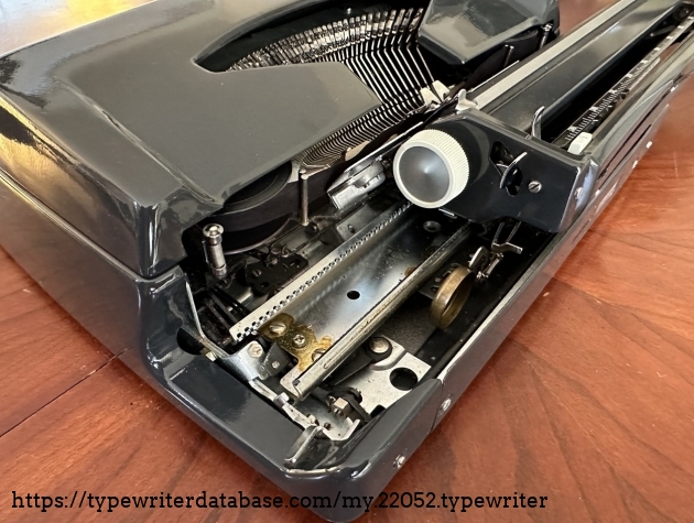View into right side of typewriter.