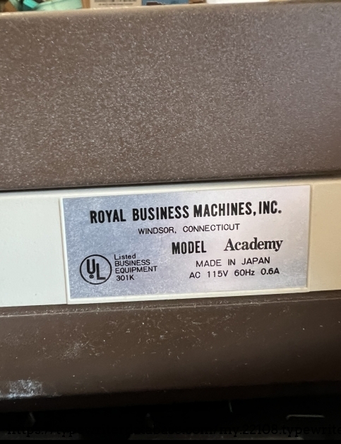Information on the back of the machine