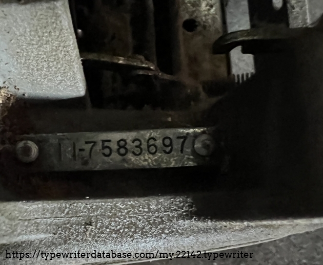 Serial number is on right side of the chassis along the side under the carriage.