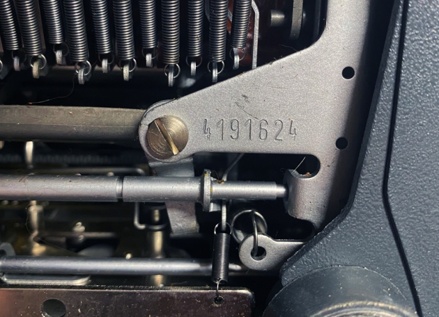 Olympia "SM8" serial number location....