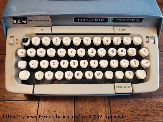 Close up of the typewriter's keyboard .