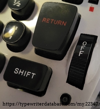 Off = dark, Red return key.
