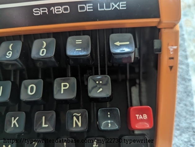 This typewriter features a dead key (right of the "p")
