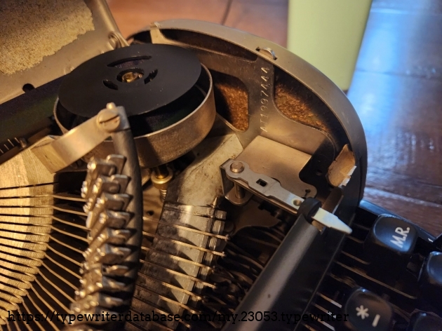 The serial number on the Remington All-New is on the metal frame on the right hand side of the machine between the bichrome lever and the right spool cup.