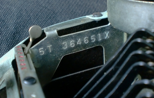 Smith Corona "Silent Super" serial number location...