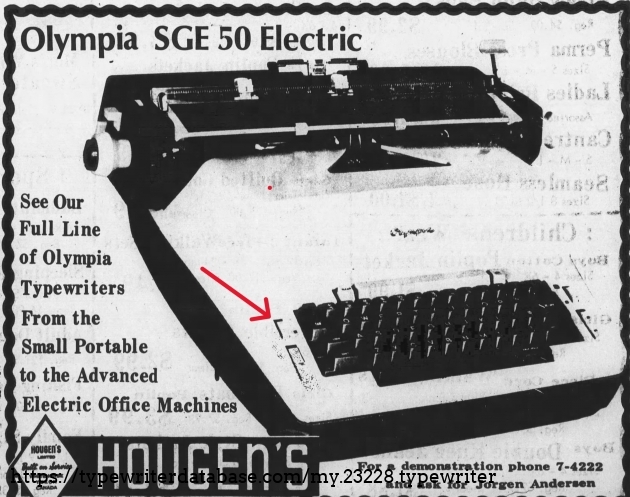 SGE 50 for 1969. Dual ribbon system. This has key tension adjustment?
