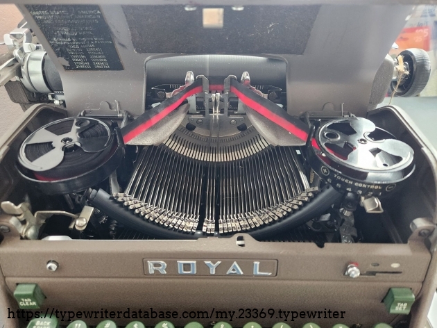 Under the hood of a Royal HH getting ready to swap out the ribbon Under the hood of a Royal HH getting ready to swap out the ribbon