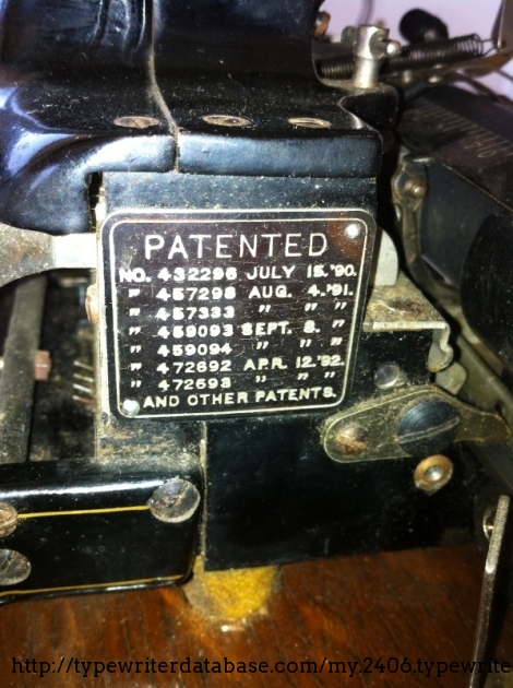 a detail of the patents plate on the right side.