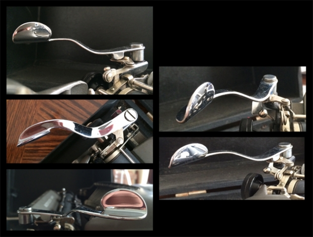 Here are several angles on the unusual carriage-return lever.
