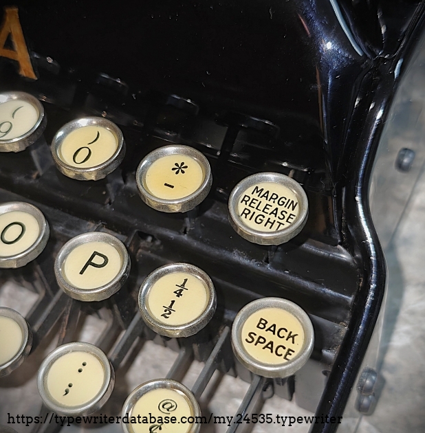 Detail of "Margin Release Right" key.