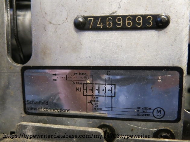 Bottom S/N and electrical diagram for motor (?) Bottom S/N and electrical diagram for motor (?)