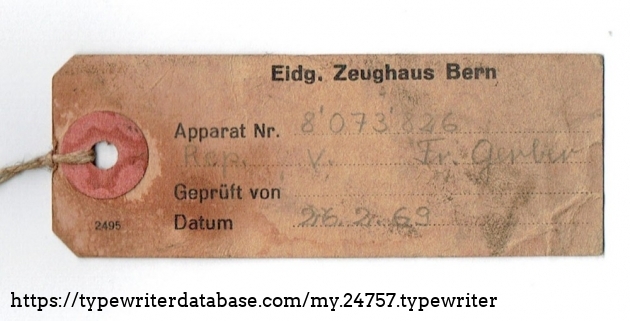 Made in 1961, the typewriter was probably delivered for its last assignment on 26.02.1969.