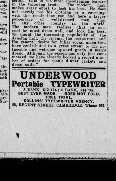 Oct 1926 and the new machines have arrived in the UK.