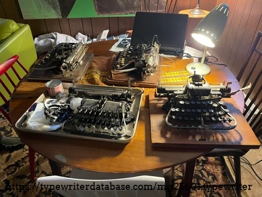 November 2025 - Blicks on a table at a typewriter repair-in get together.