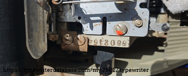 S/N on metal body S/N on metal body