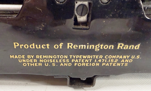 Remington "Noiseless Portable" from the back, detail...
