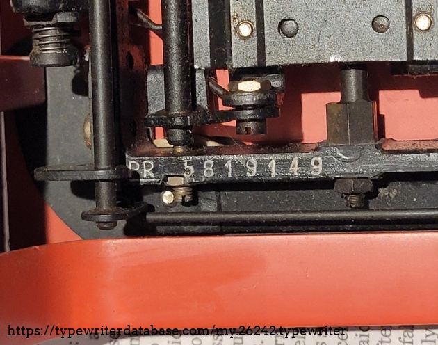 serial number (found under right side of carriage)