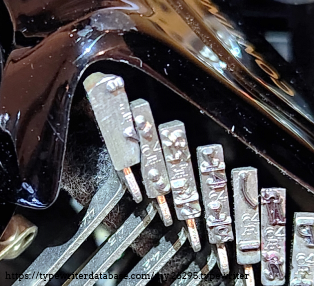 Note the wide type slug on the end and the carved out one next to it to allow foe the reach-back dead key.
