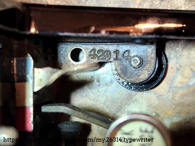 Serial number 42914, located on the right front foot, visible from above. Serial number 42914, located on the right front foot, visible from above.