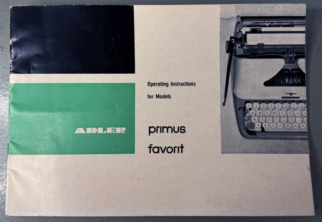 Adler "Primus" the manual... Adler "Primus" the manual...