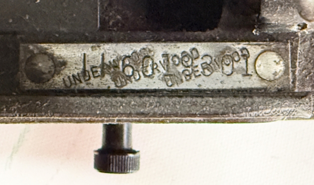 Underwood "SS" serial number location...