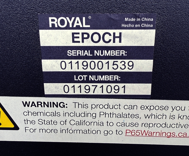 Royal "Epoch" serial number location...