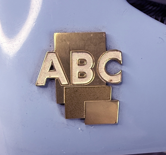 ABC "Portable" from the maker logo/badge on the front (detail)...