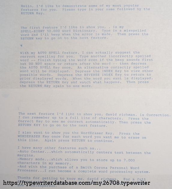 So apparently transfer paper is this machine's only way of printing text, so I used some to print the demo, Here's the demo.