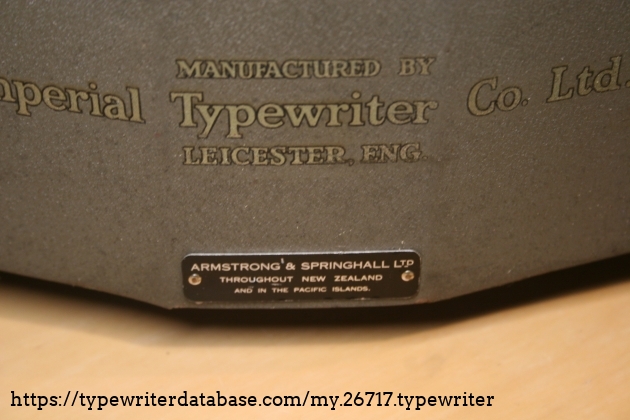 The plate says "Armstrong & Springhall Ltd. Throughout New Zealand and in the Pacific Islands" The plate says "Armstrong & Springhall Ltd. Throughout New Zealand and in the Pacific Islands"