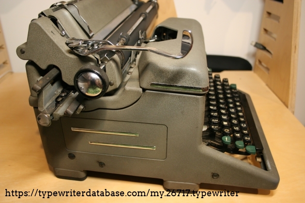 The left hand side of the typewriter. The left hand side of the typewriter.